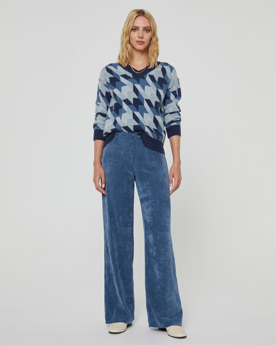 Pantalon bleu large